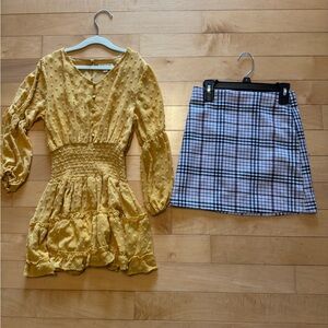 Girls size 8 dress & skirt
